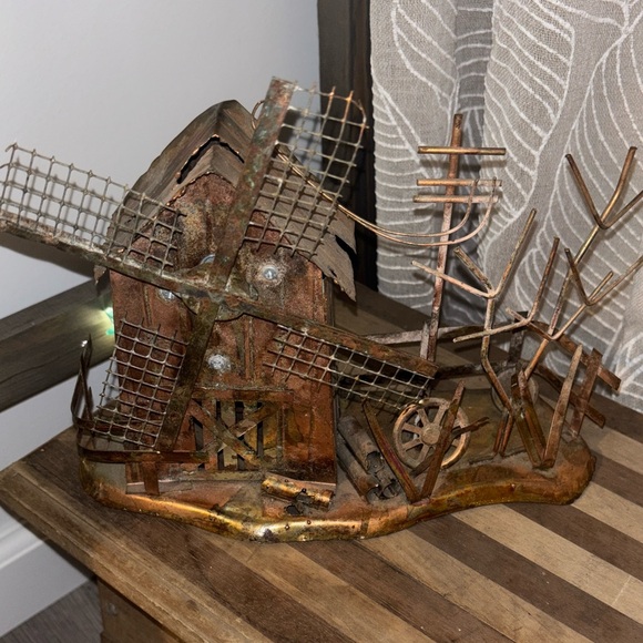 Vintage Rustic Metal Windmill Music Box - Picture 11 of 13